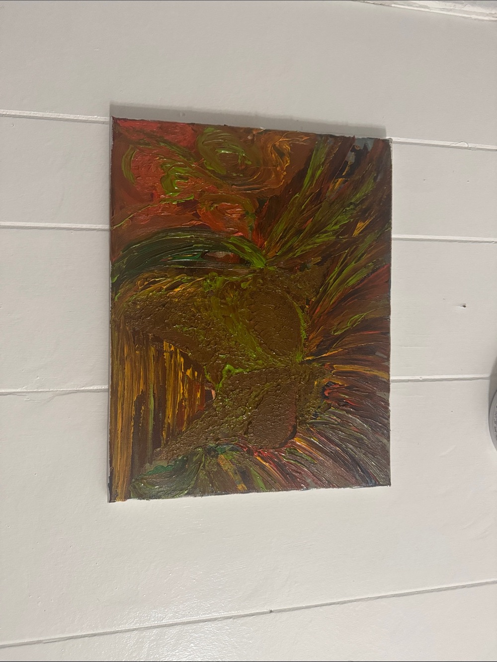 Abstract Home Art Painting in Green and Brown by